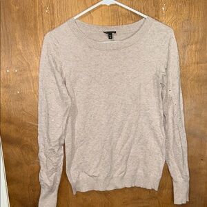 Light Beige Express Sweater with Eyelet Details